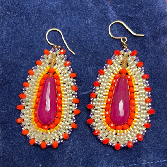 Miguel Ases Beaded Teardrop Earrings - Multicolor - Picture 3 of 3
